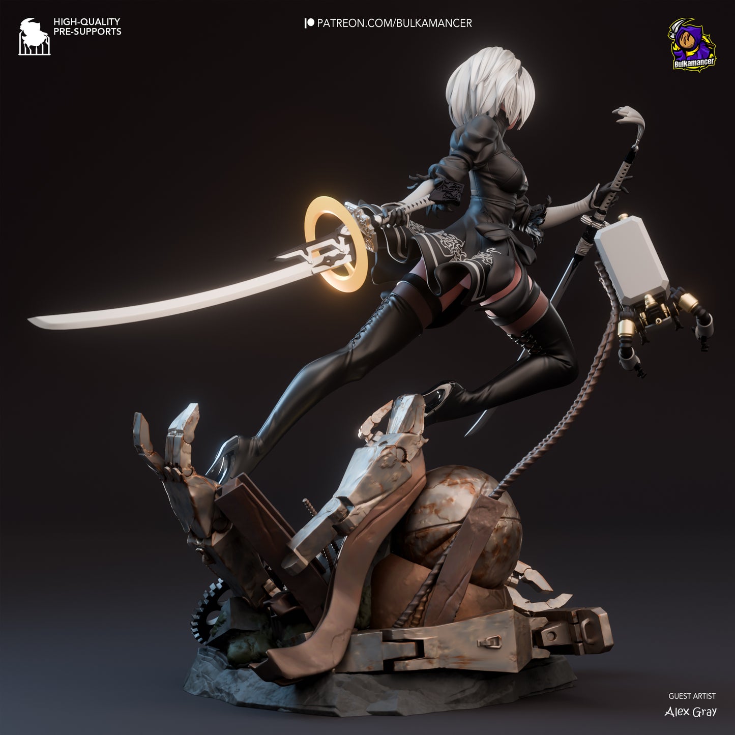 2B| Nier Automata | FAN ART FIGURE | 3d Printed Model | Hand painted | Resin Figure|