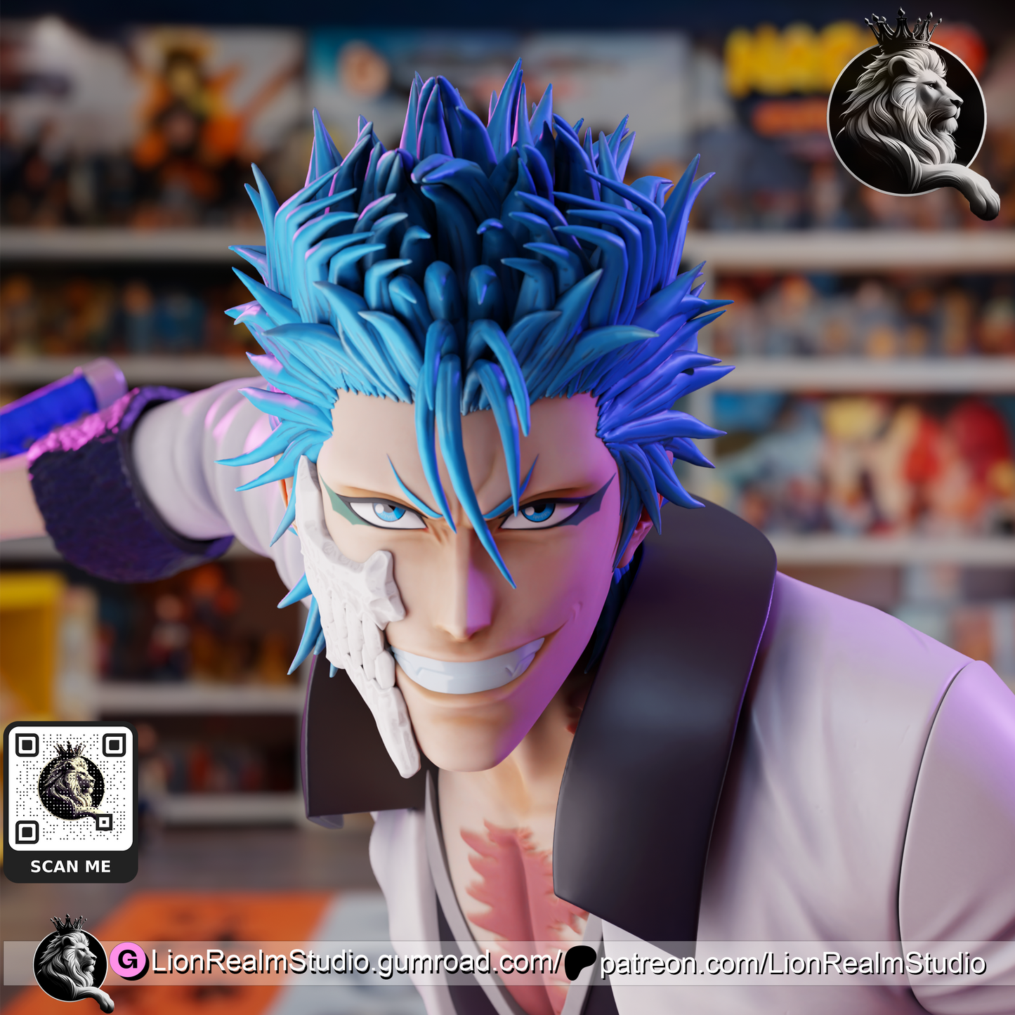Grimmjow Jaegerjaquez | Bleach | 3D Printed | Gift For Gamer | Handmade Gift | Resin Figure | Hand Painted