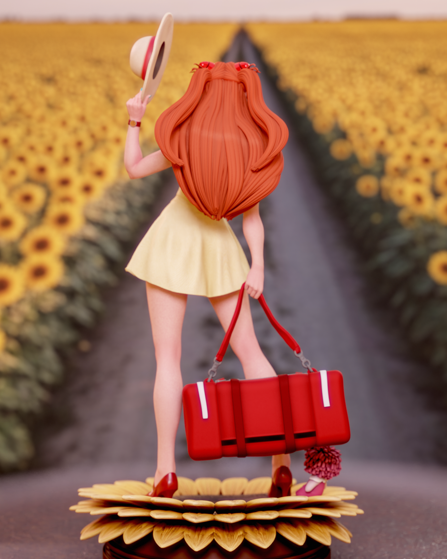 Asuka Langley Evangelion | FAN ART FIGURE | 3d Printed Model | Hand painted | Resin Figure|