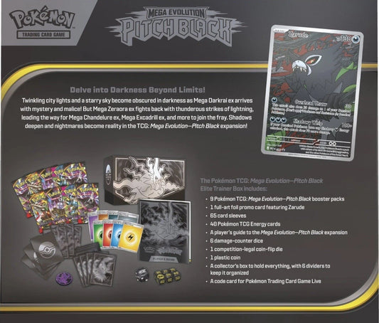 PRE ORDER - Pokemon Center Mega Evolution Pitch Black - Elite Trainer Box - Sealed - Brand New - World Wide Shipping