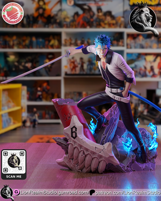 Grimmjow Jaegerjaquez  | Bleach | 3D Printed | Gift For Gamer | Handmade Gift | Resin Figure | Hand Painted