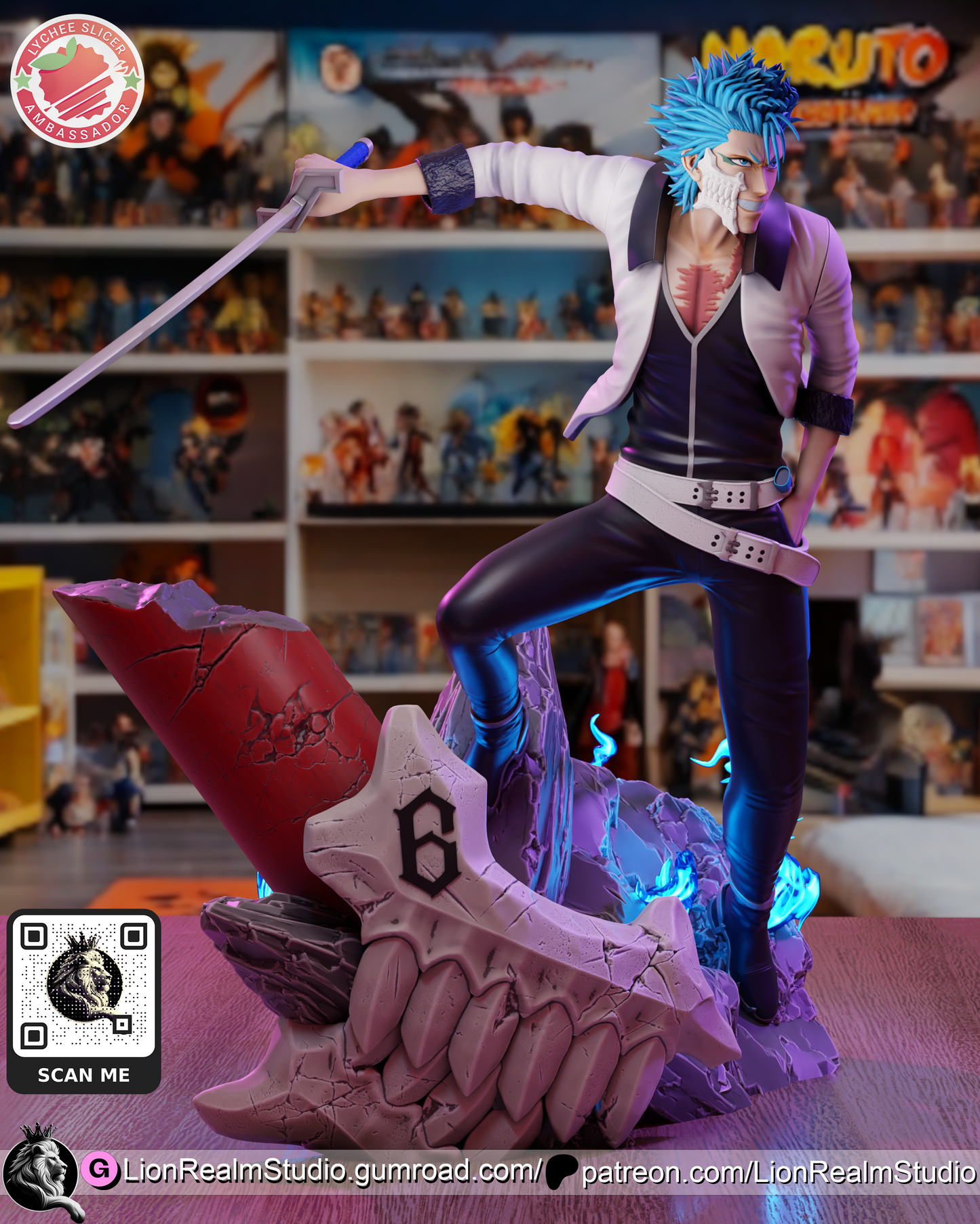 Grimmjow Jaegerjaquez  | Bleach | 3D Printed | Gift For Gamer | Handmade Gift | Resin Figure | Hand Painted