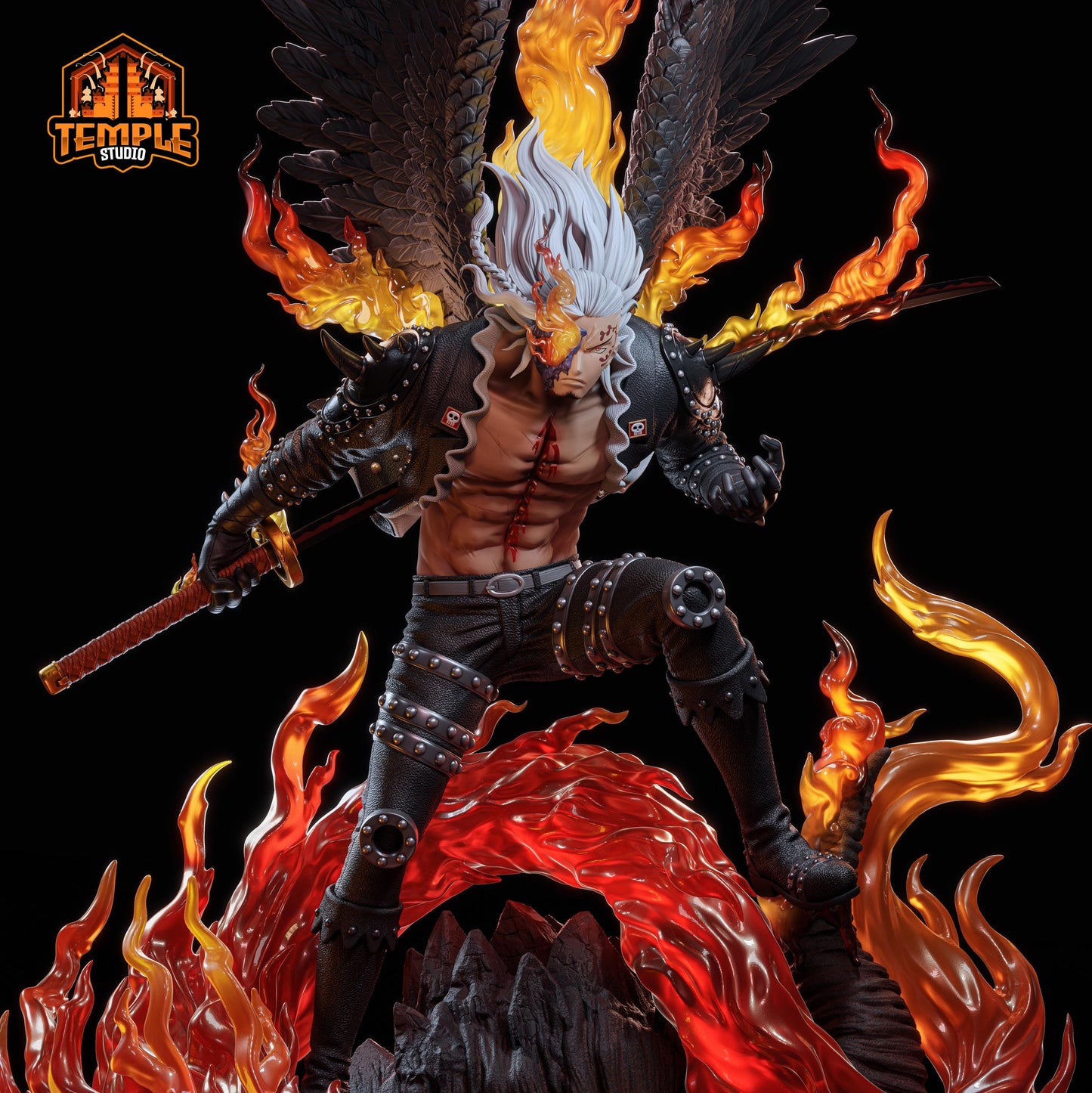 King the Conflagration | FAN ART FIGURE| One Piece | Figure Statue 3D Printed  | Handmade Gift | Resin Figure | Hand Painted| Garage Kit