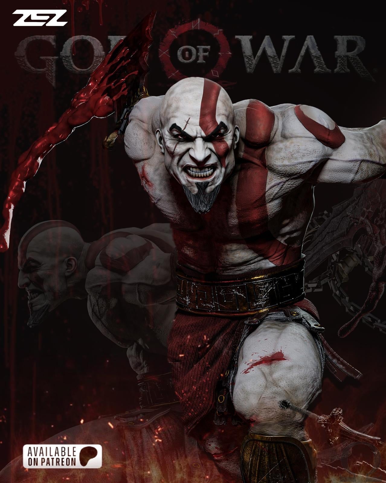 Kratos | God Of War | Fan Art Figure Statue |