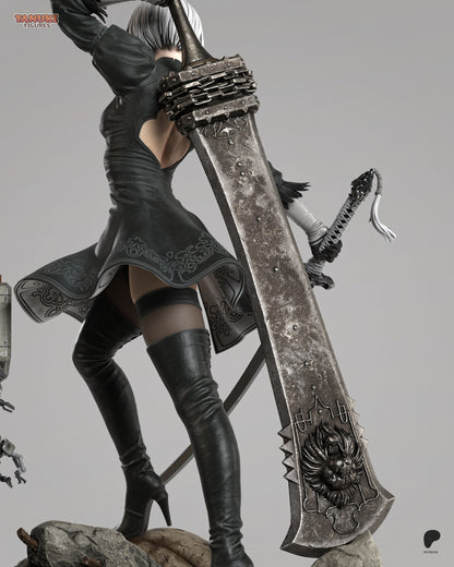 2B| Nier Automata | FAN ART FIGURE | 3d Printed Model | Hand painted | Resin Figure|