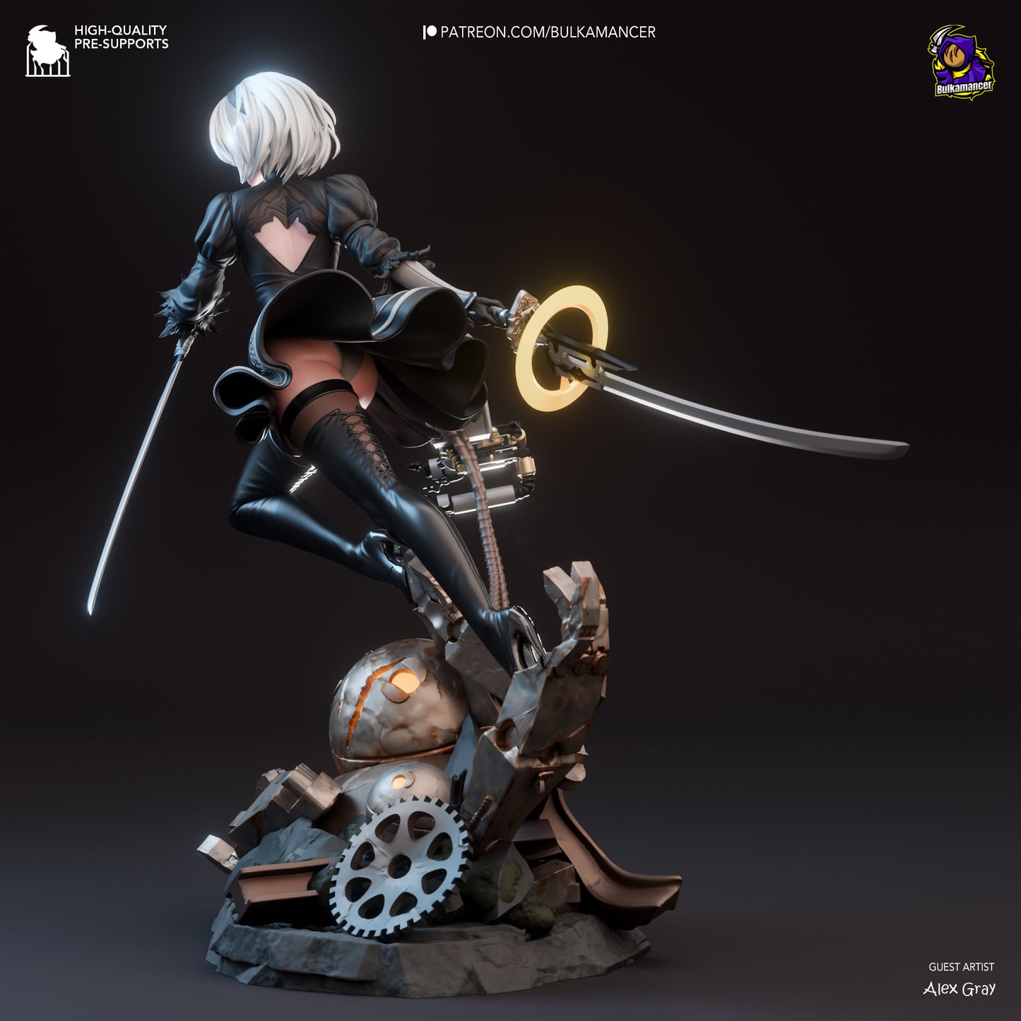 2B| Nier Automata | FAN ART FIGURE | 3d Printed Model | Hand painted | Resin Figure|