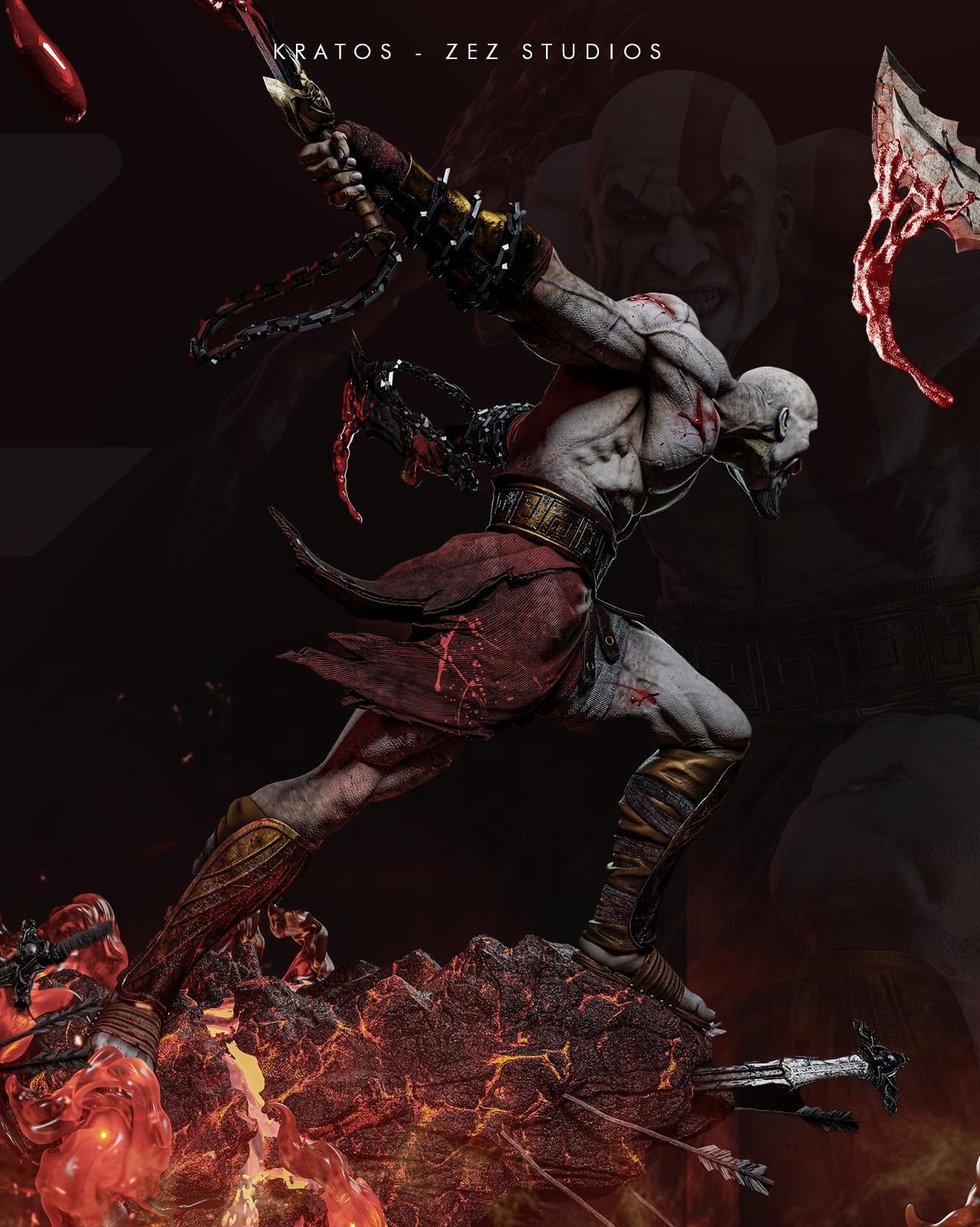 Kratos | God Of War | Fan Art Figure Statue |