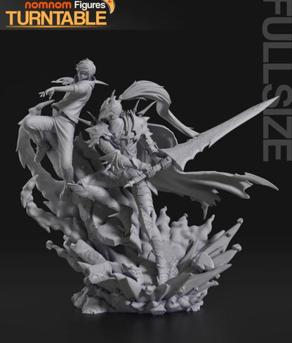 Sung Jin Woo FAN ART FIGURE| Solo Leveling | 3d Printed Model| Gift For Gamer | Handmade Gift | Resin Figure | Hand Painted