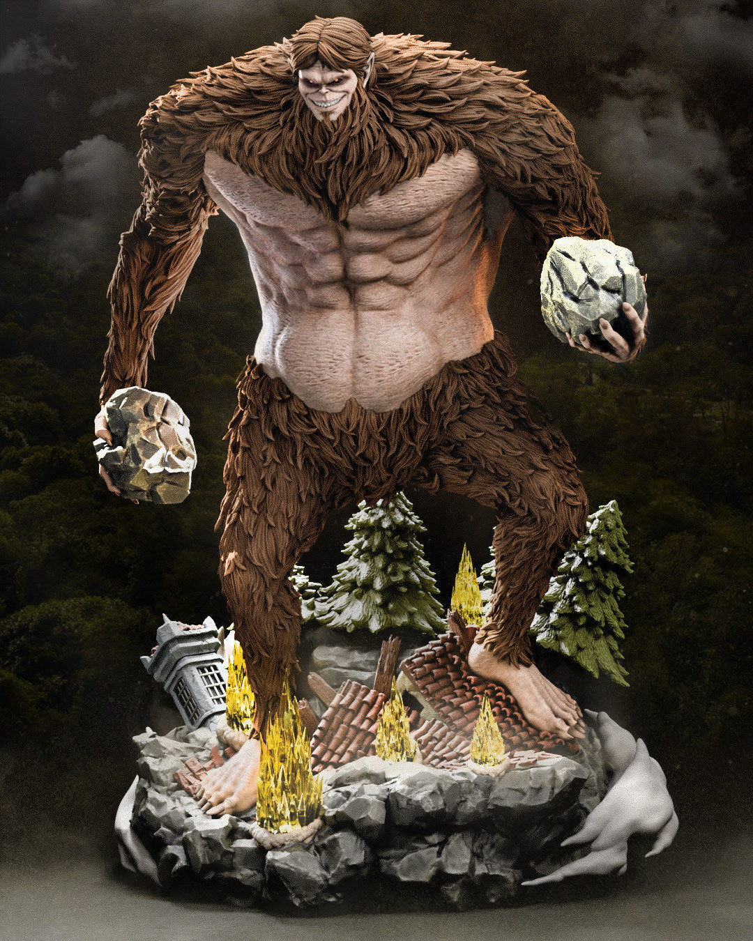 Beast Titan Attack on Titan FAN ART FIGURE | 3D Printed | Handmade Gift | Resin Figure | Hand Painted |Garage Kit