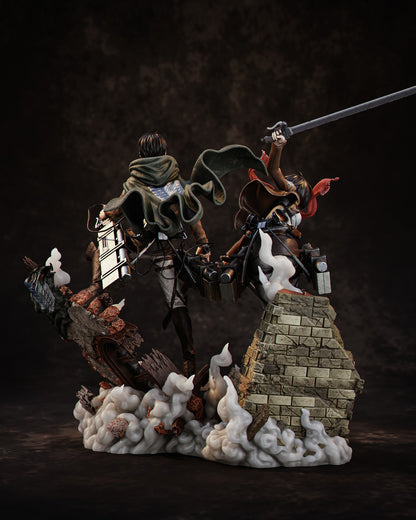 Mikasa & Levi Diorama Attack on Titan FAN ART FIGURE | 3D Printed | Handmade Gift | Resin Figure | Hand Painted |Garage Kit