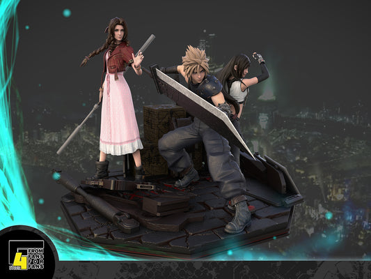 Cloud & Tifa & Aerith Diorama | Final Fantasy | Fan Art Figure Statue |