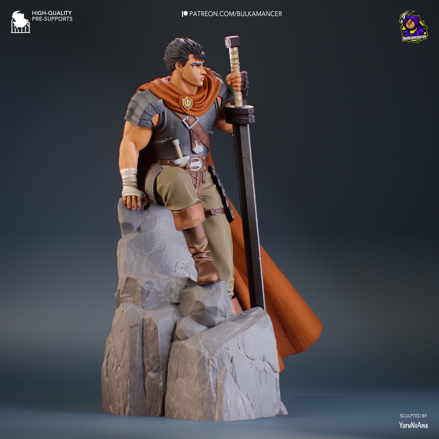 Guts -Berserk FAN ART FIGURE | 3D Printed | Handmade Gift | Resin Figure | Hand Painted |Garage Kit