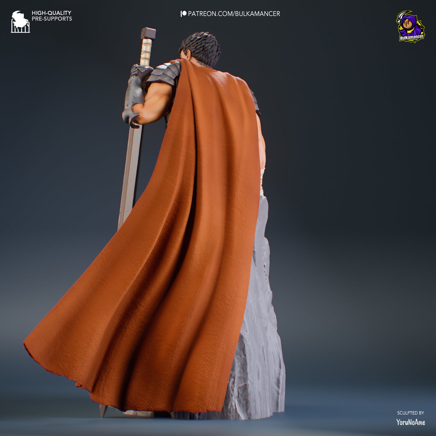 Guts -Berserk FAN ART FIGURE | 3D Printed | Handmade Gift | Resin Figure | Hand Painted |Garage Kit