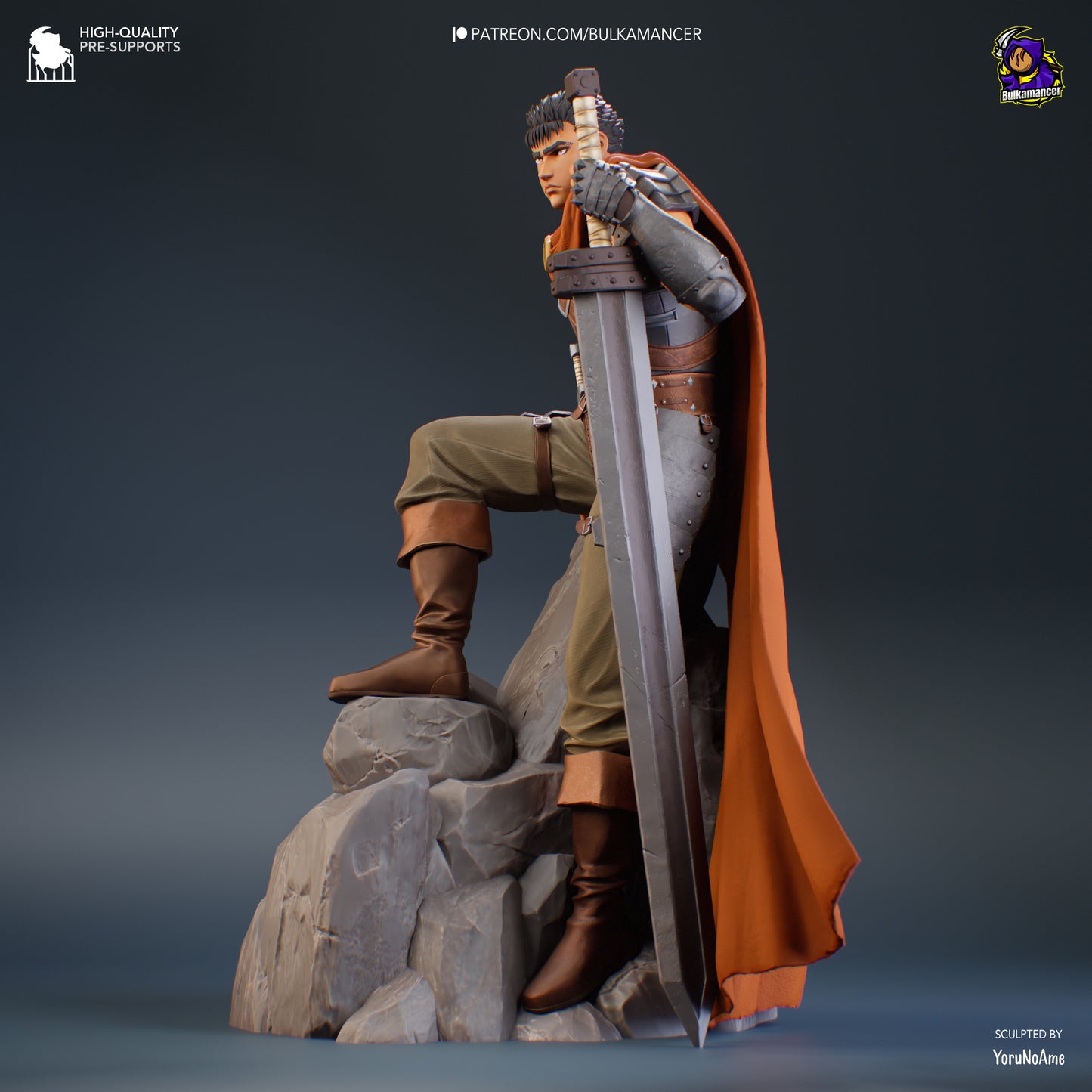 Guts -Berserk FAN ART FIGURE | 3D Printed | Handmade Gift | Resin Figure | Hand Painted |Garage Kit