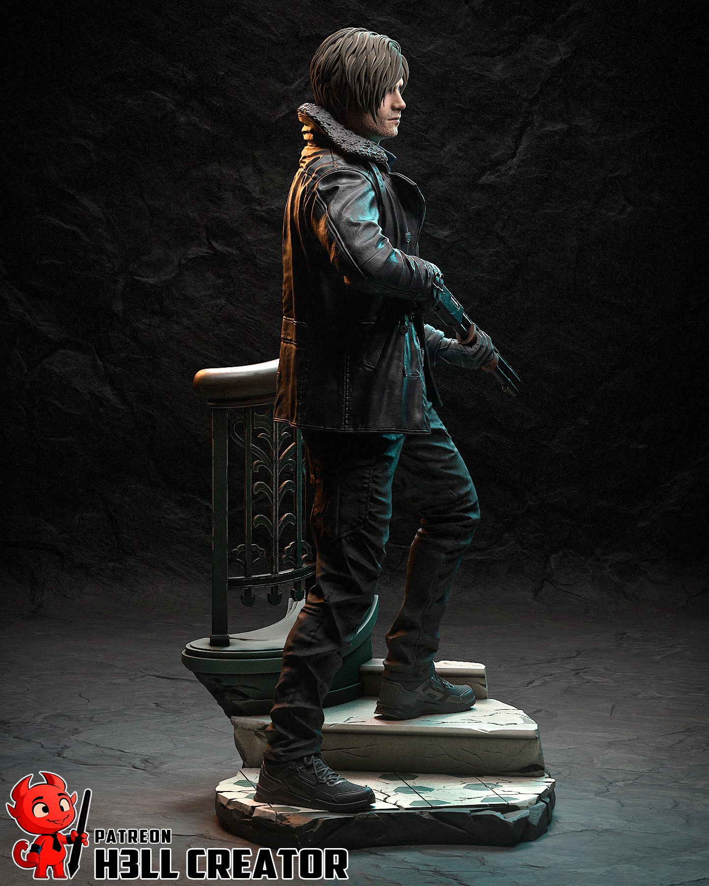 Leon Kennedy Resident Evil | FAN ART FIGURE | 3d Printed Model | Hand painted | Resin Figure|