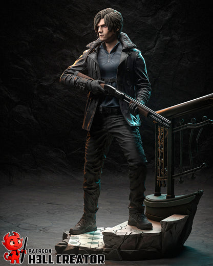 Leon Kennedy Resident Evil | FAN ART FIGURE | 3d Printed Model | Hand painted | Resin Figure|