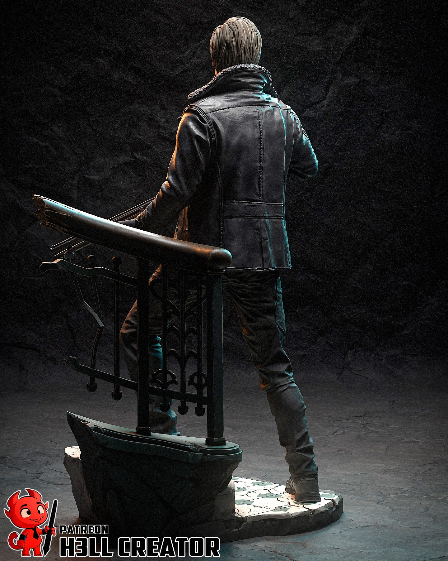 Leon Kennedy Resident Evil | FAN ART FIGURE | 3d Printed Model | Hand painted | Resin Figure|
