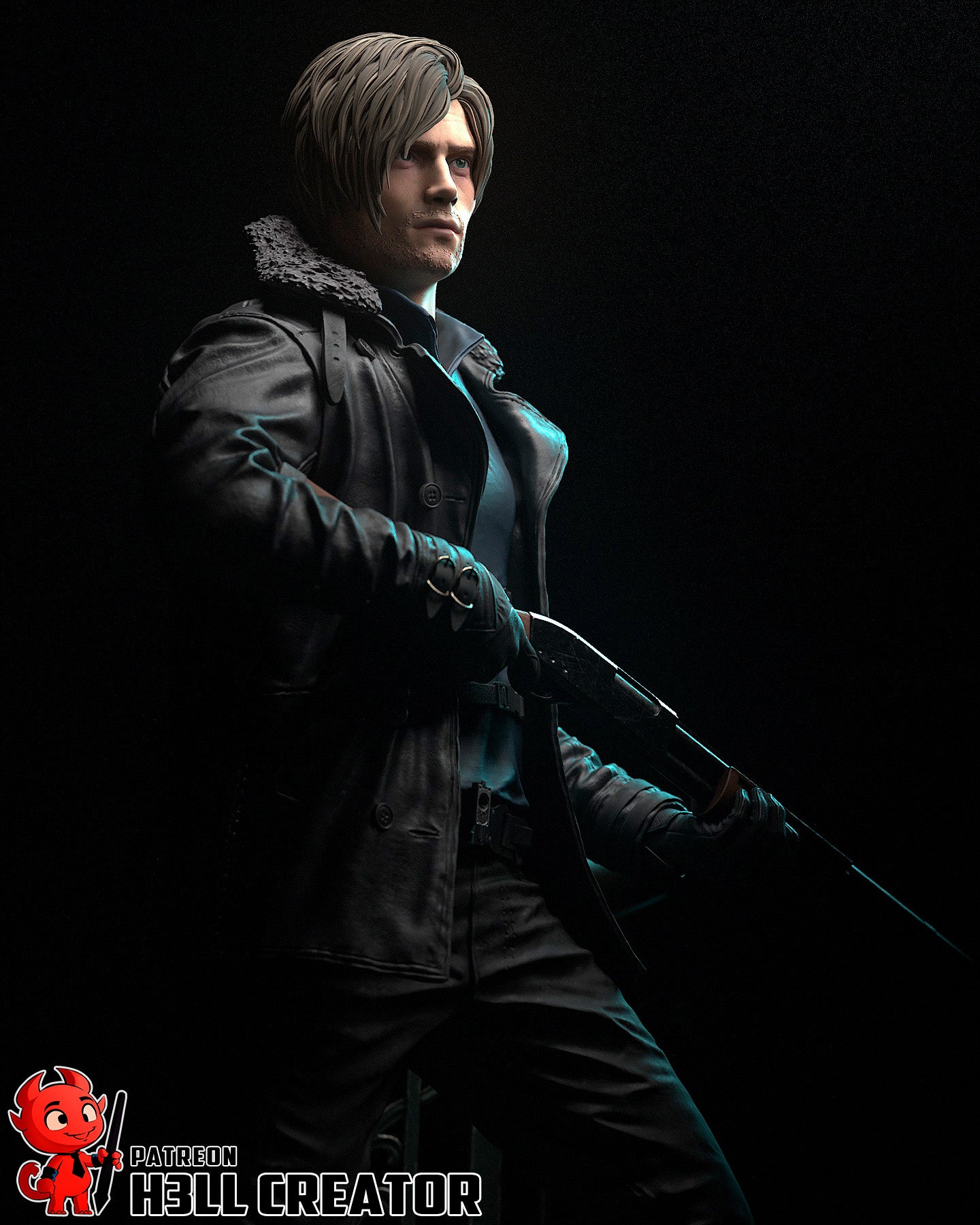 Leon Kennedy Resident Evil | FAN ART FIGURE | 3d Printed Model | Hand painted | Resin Figure|