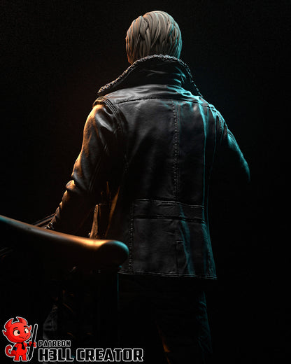 Leon Kennedy Resident Evil | FAN ART FIGURE | 3d Printed Model | Hand painted | Resin Figure|