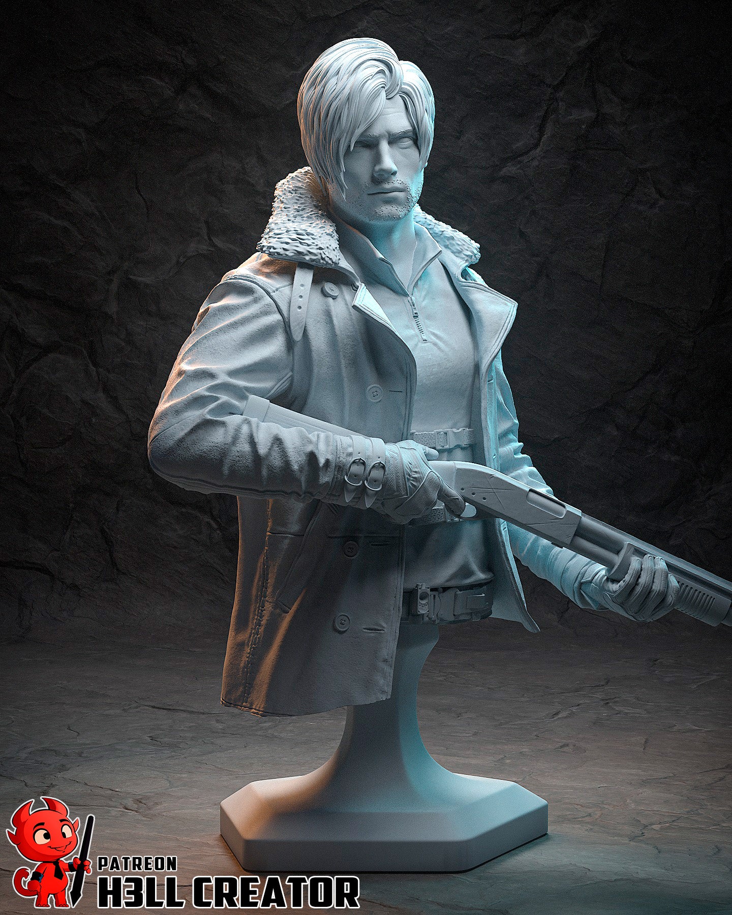 Leon Kennedy Resident Evil | FAN ART FIGURE | 3d Printed Model | Hand painted | Resin Figure|