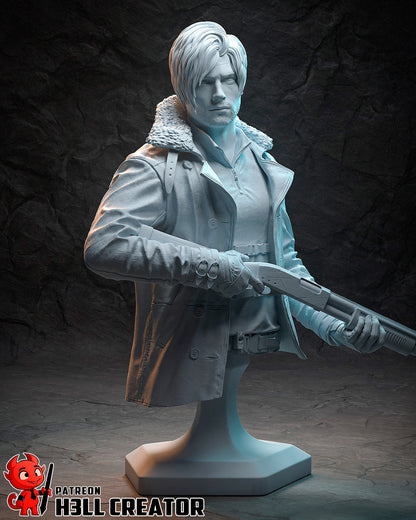 Leon Kennedy Resident Evil | FAN ART FIGURE | 3d Printed Model | Hand painted | Resin Figure|