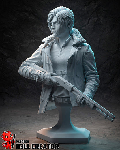Leon Kennedy Resident Evil | FAN ART FIGURE | 3d Printed Model | Hand painted | Resin Figure|