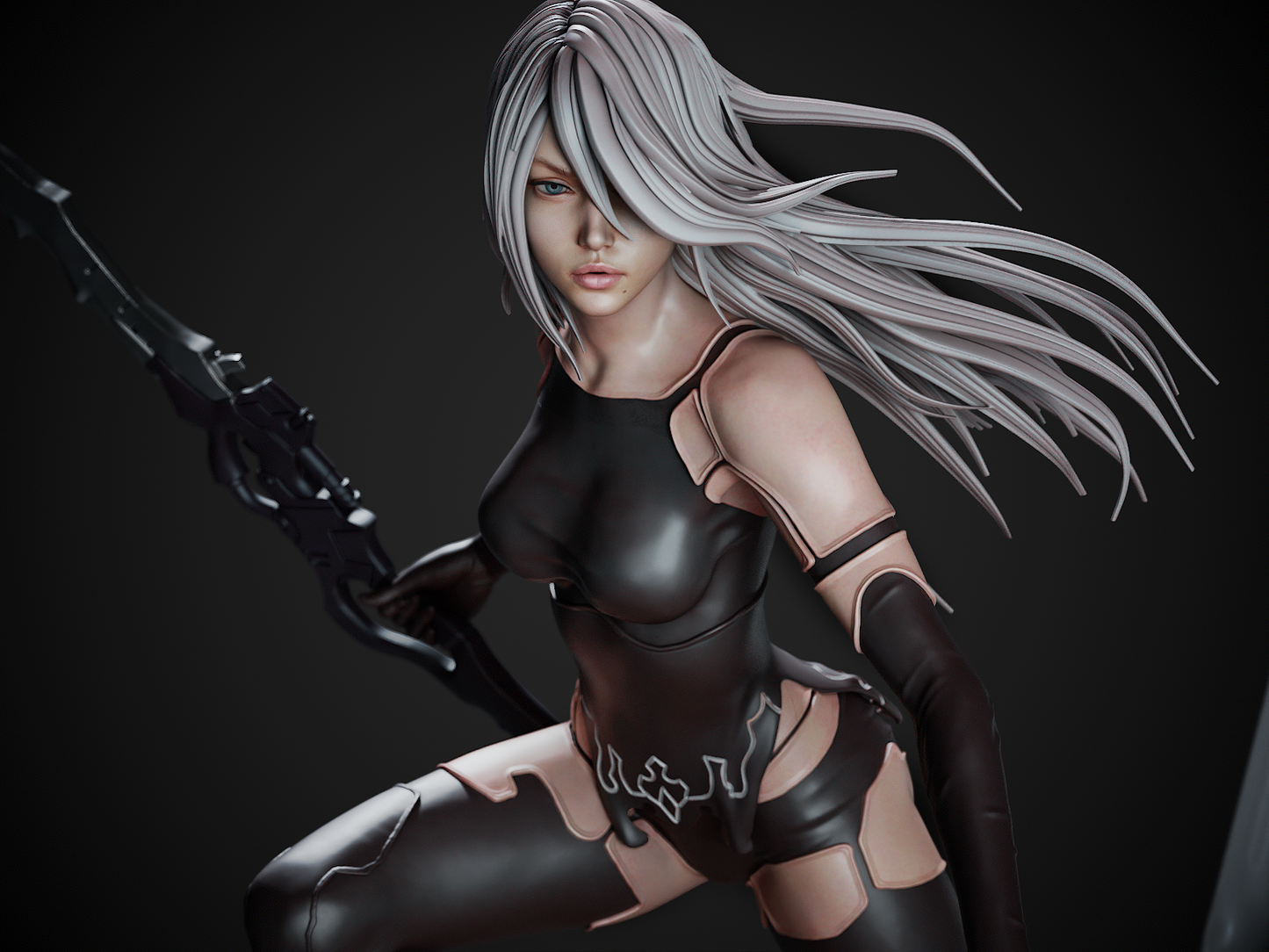 A2 Nier Automata | FAN ART FIGURE | 3d Printed Model | Hand painted | Resin Figure|