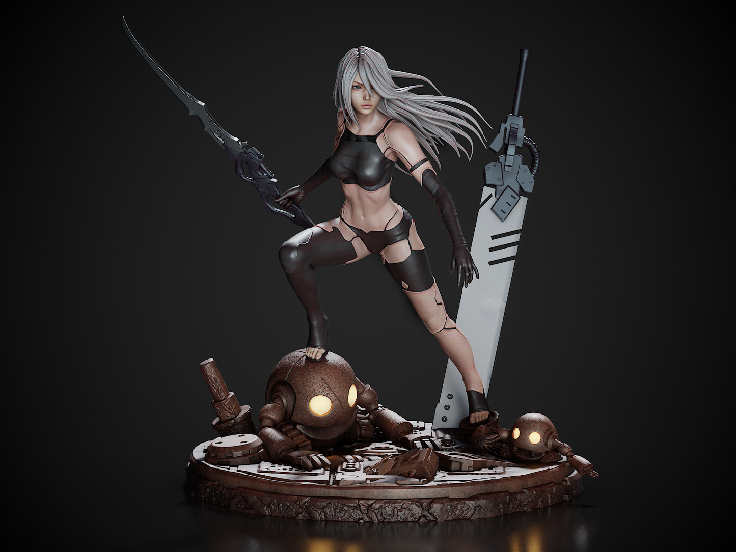 A2 Nier Automata | FAN ART FIGURE | 3d Printed Model | Hand painted | Resin Figure|