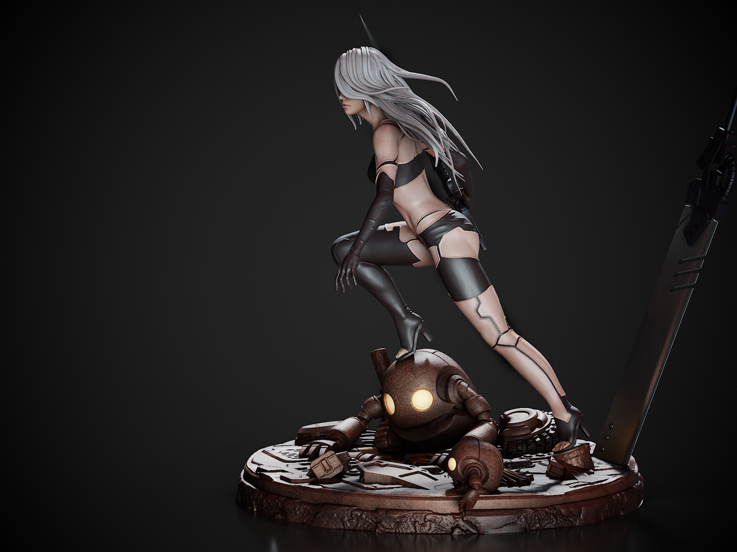 A2 Nier Automata | FAN ART FIGURE | 3d Printed Model | Hand painted | Resin Figure|