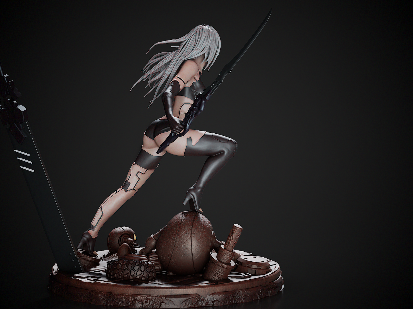 A2 Nier Automata | FAN ART FIGURE | 3d Printed Model | Hand painted | Resin Figure|