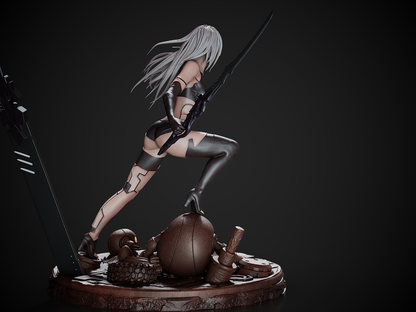 A2 Nier Automata | FAN ART FIGURE | 3d Printed Model | Hand painted | Resin Figure|