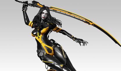 Raven & Tachy Diorama | Stellar Blade | FAN ART FIGURE | 3d Printed Model | Hand painted | Resin Figure|