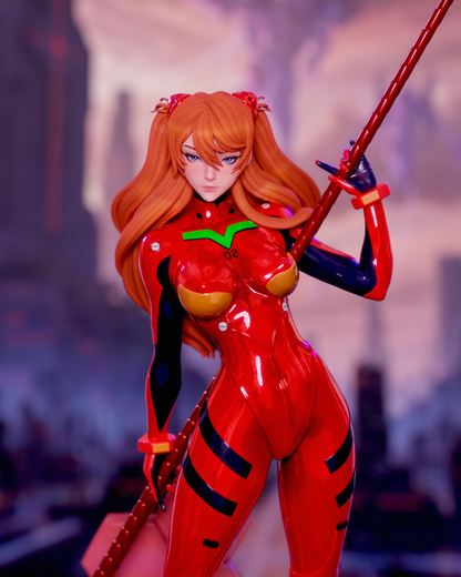 Asuka Langley Evangelion | FAN ART FIGURE | 3d Printed Model | Hand painted | Resin Figure|