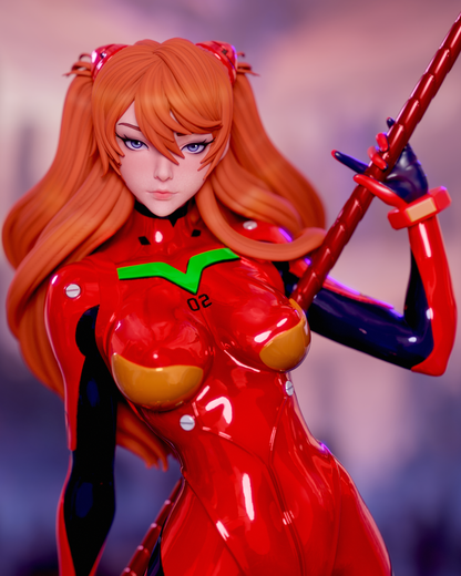 Asuka Langley Evangelion | FAN ART FIGURE | 3d Printed Model | Hand painted | Resin Figure|