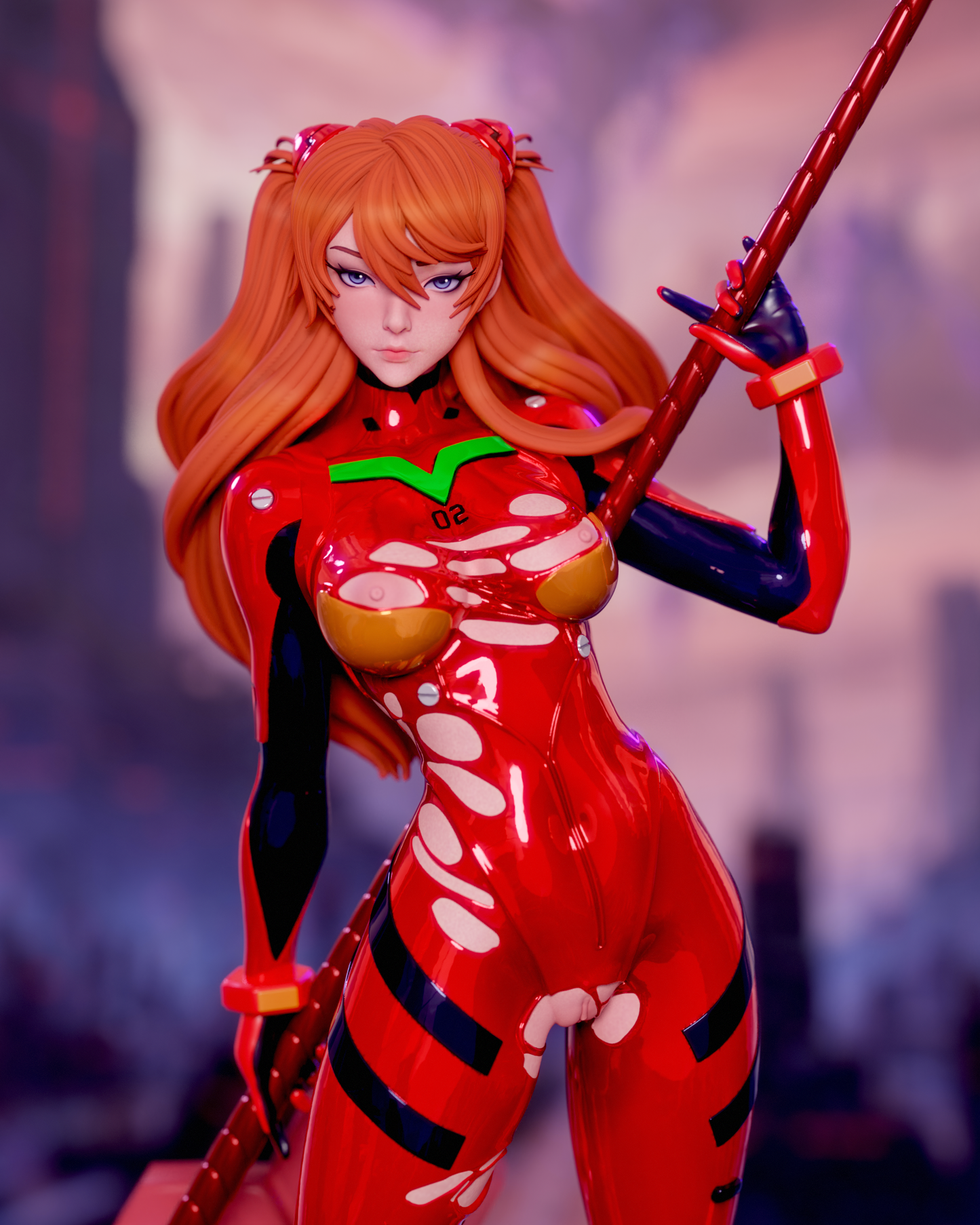 Asuka Langley Evangelion | FAN ART FIGURE | 3d Printed Model | Hand painted | Resin Figure|