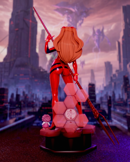 Asuka Langley Evangelion | FAN ART FIGURE | 3d Printed Model | Hand painted | Resin Figure|