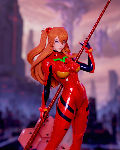 Asuka Langley Evangelion | FAN ART FIGURE | 3d Printed Model | Hand painted | Resin Figure|