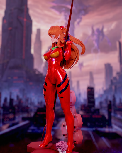 Asuka Langley Evangelion | FAN ART FIGURE | 3d Printed Model | Hand painted | Resin Figure|