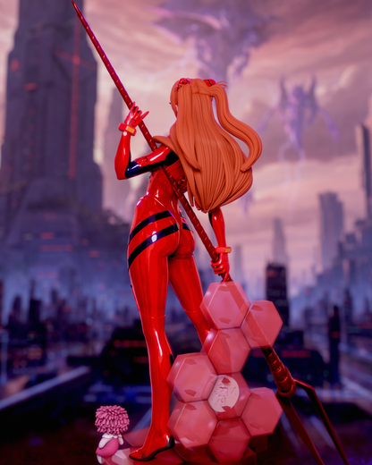 Asuka Langley Evangelion | FAN ART FIGURE | 3d Printed Model | Hand painted | Resin Figure|