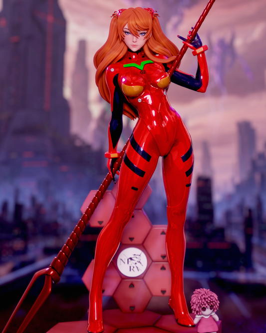 Asuka Langley Evangelion | FAN ART FIGURE | 3d Printed Model | Hand painted | Resin Figure|