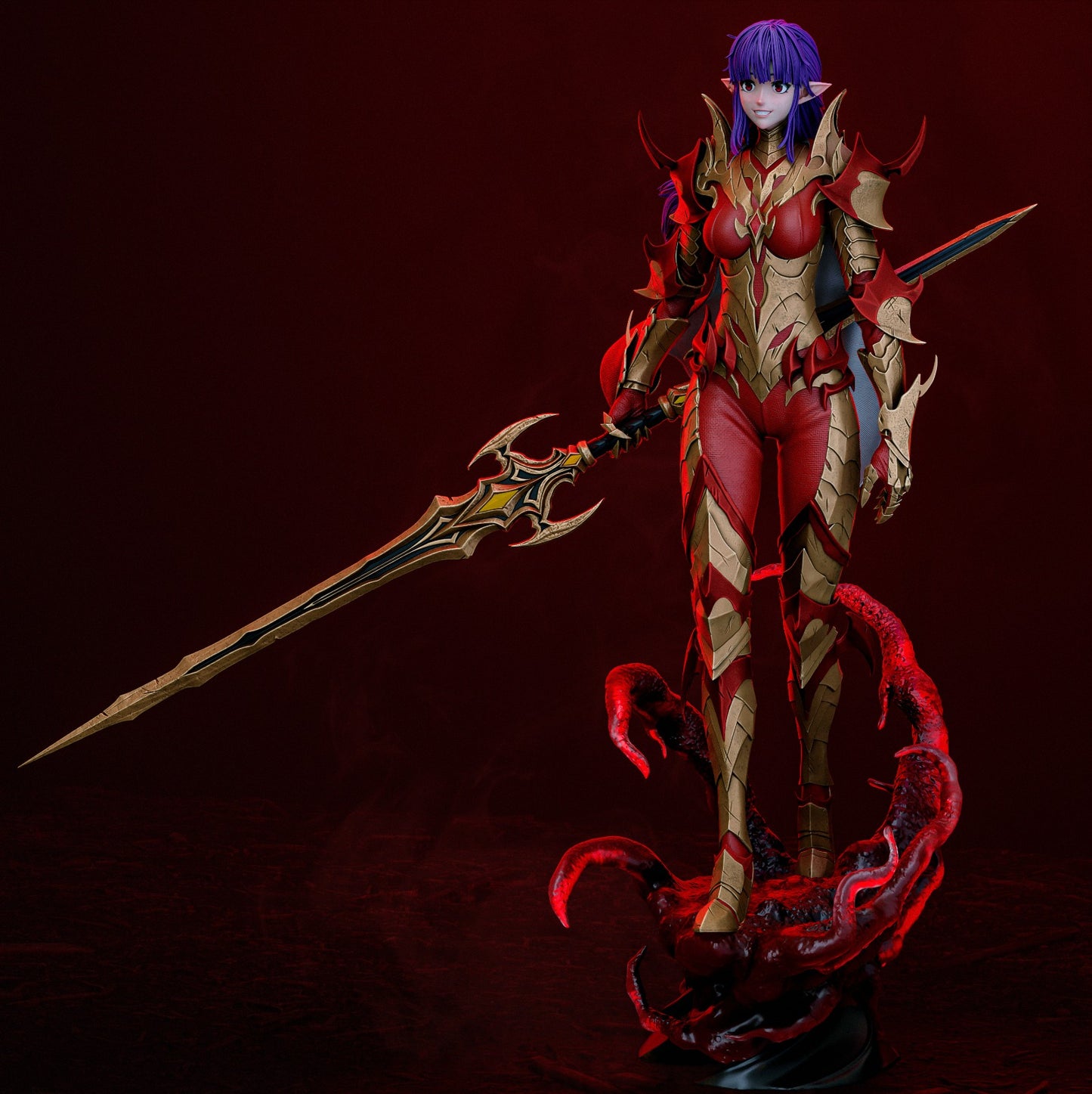 Esil | Solo Leveling | FAN ART FIGURE | 3d Printed Model | Hand painted | Resin Figure|
