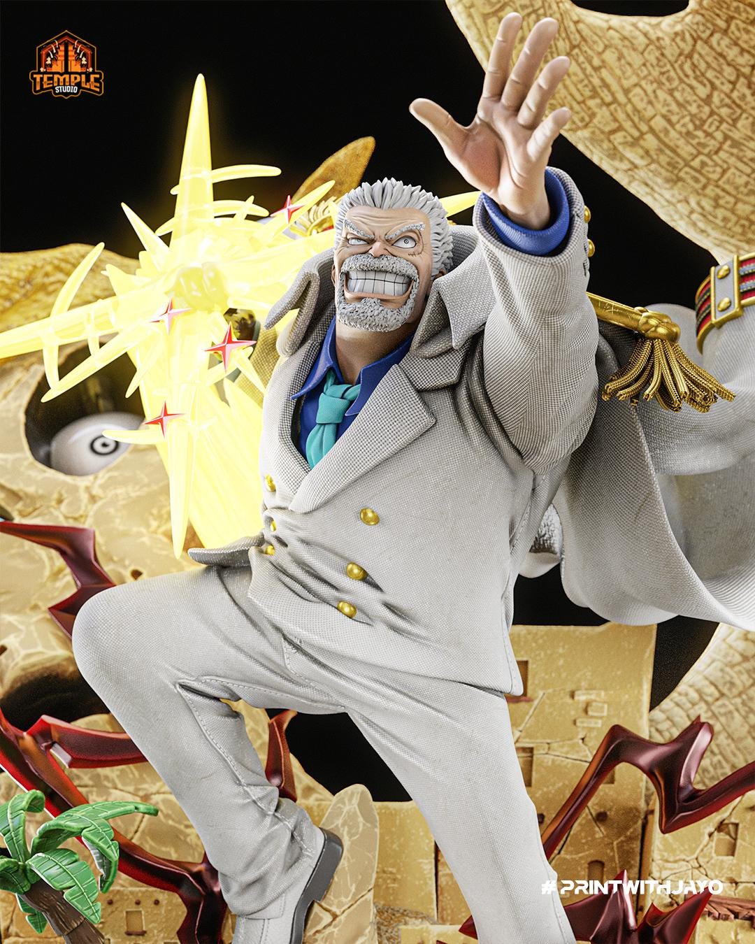 Monkey D. Garp | FAN ART FIGURE| One Piece | Figure Statue 3D Printed  | Handmade Gift | Resin Figure | Hand Painted| Garage Kit