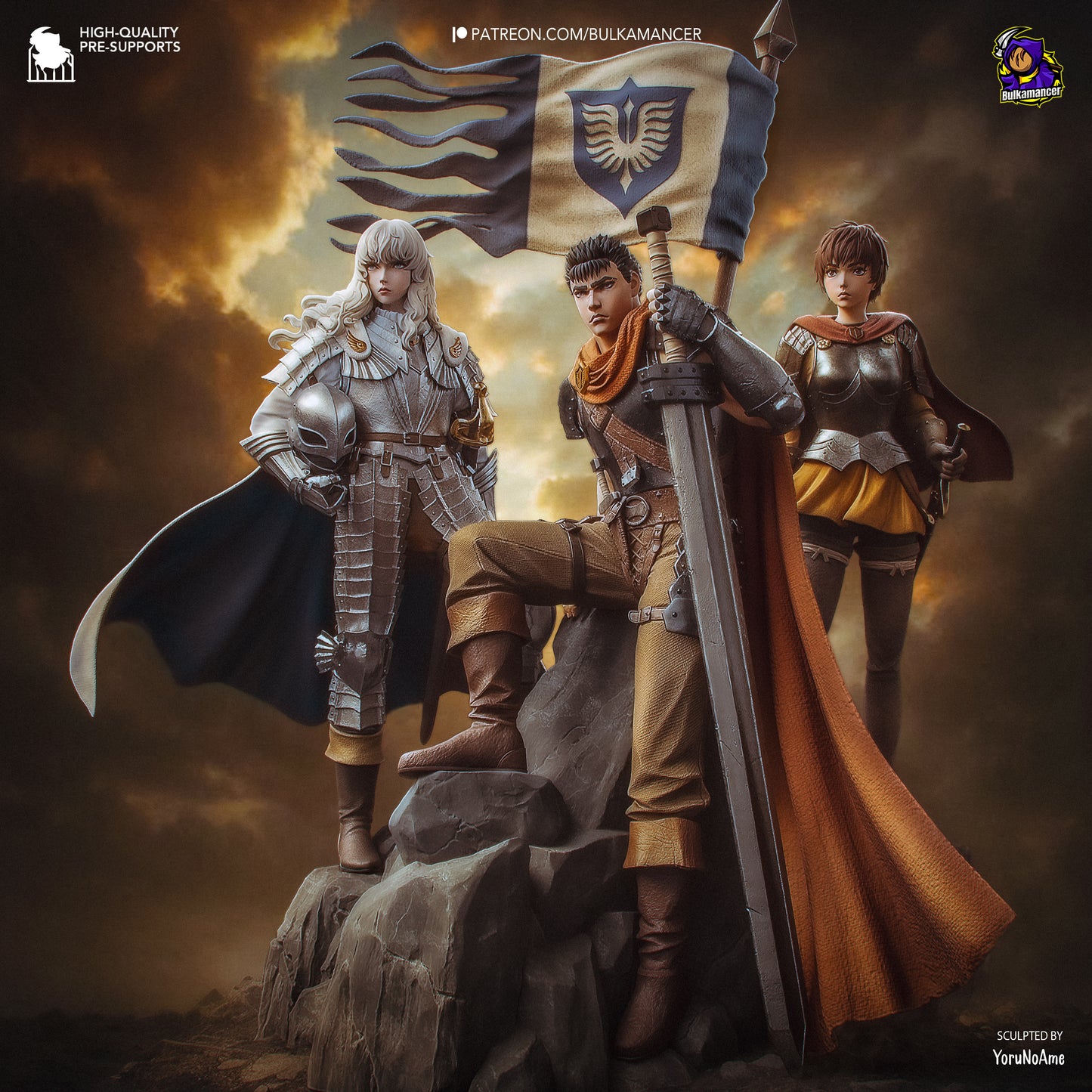 Griffith -Berserk FAN ART FIGURE | 3D Printed | Handmade Gift | Resin Figure | Hand Painted |Garage Kit