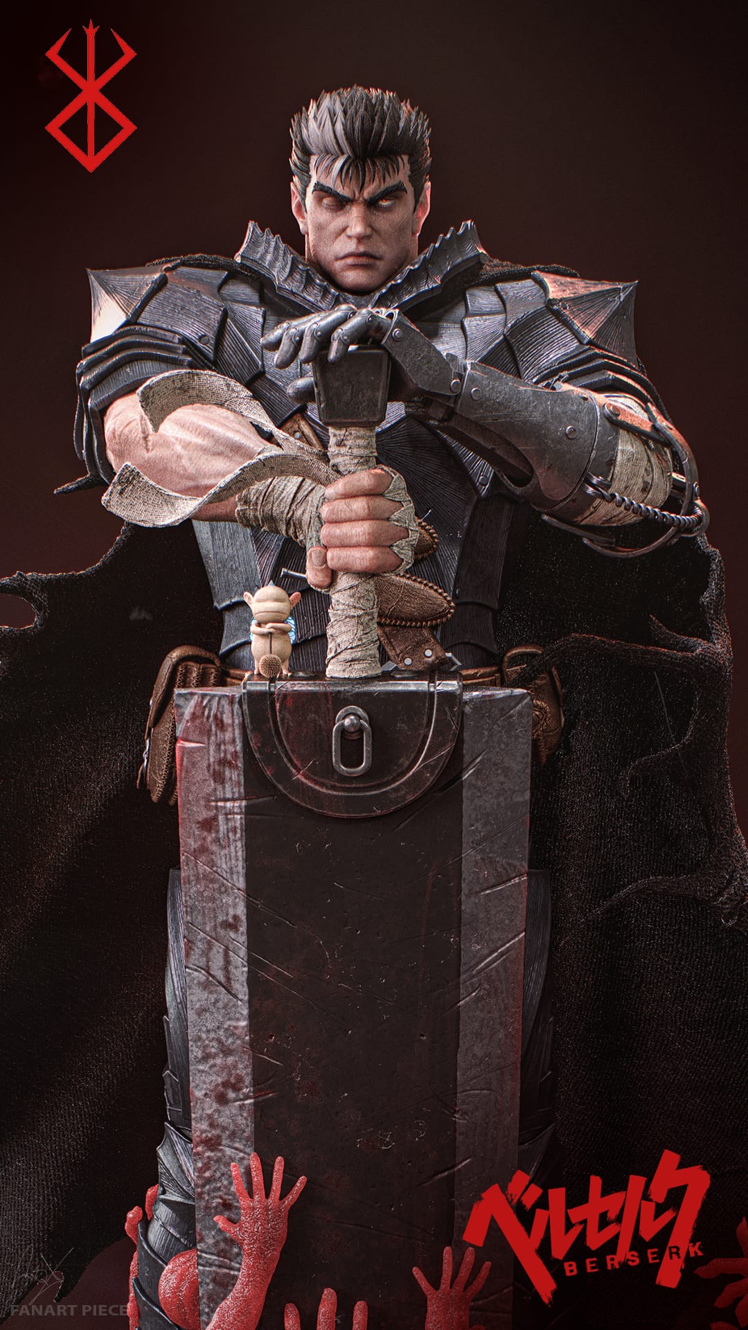 Guts -Berserk FAN ART FIGURE | 3D Printed | Handmade Gift | Resin Figure | Hand Painted |Garage Kit