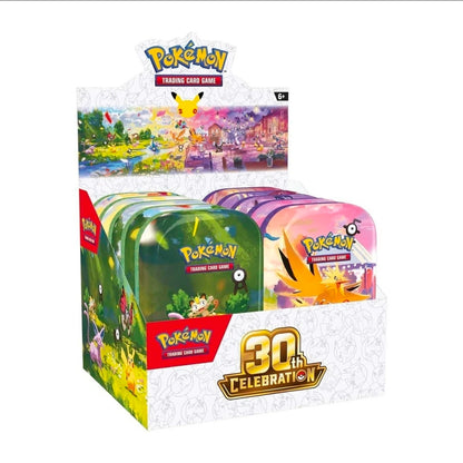 Pokémon 30th Anniversary Celebrations Mini Tin Display (10 Tins) Sealed