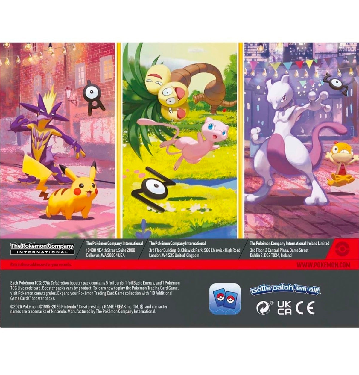 Pokémon 30th Anniversary Celebrations Mini Tin Display (10 Tins) Sealed